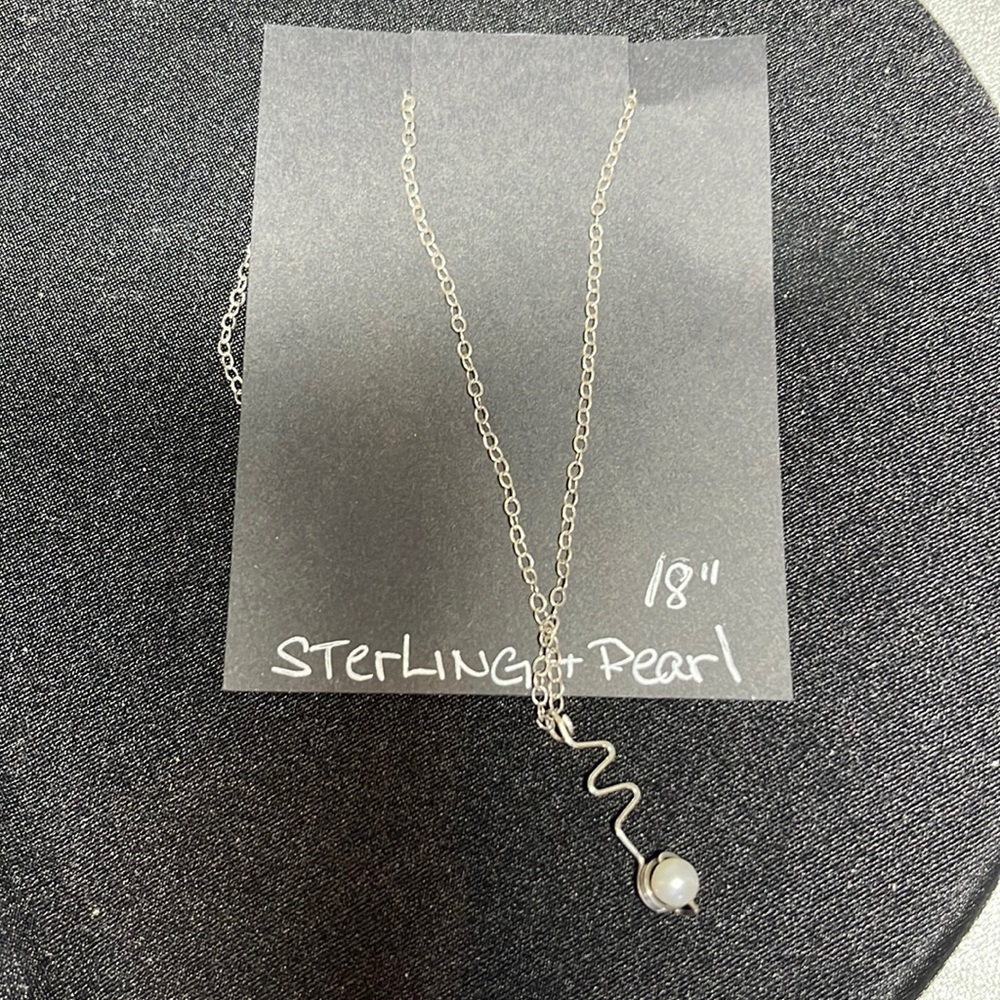 Sterling Silver Pearl Drop Necklace